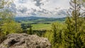 View towards Karkonosze Mountains from White Rocks BiaÃâe SkaÃây located in the Table Mountains National Park, Poland